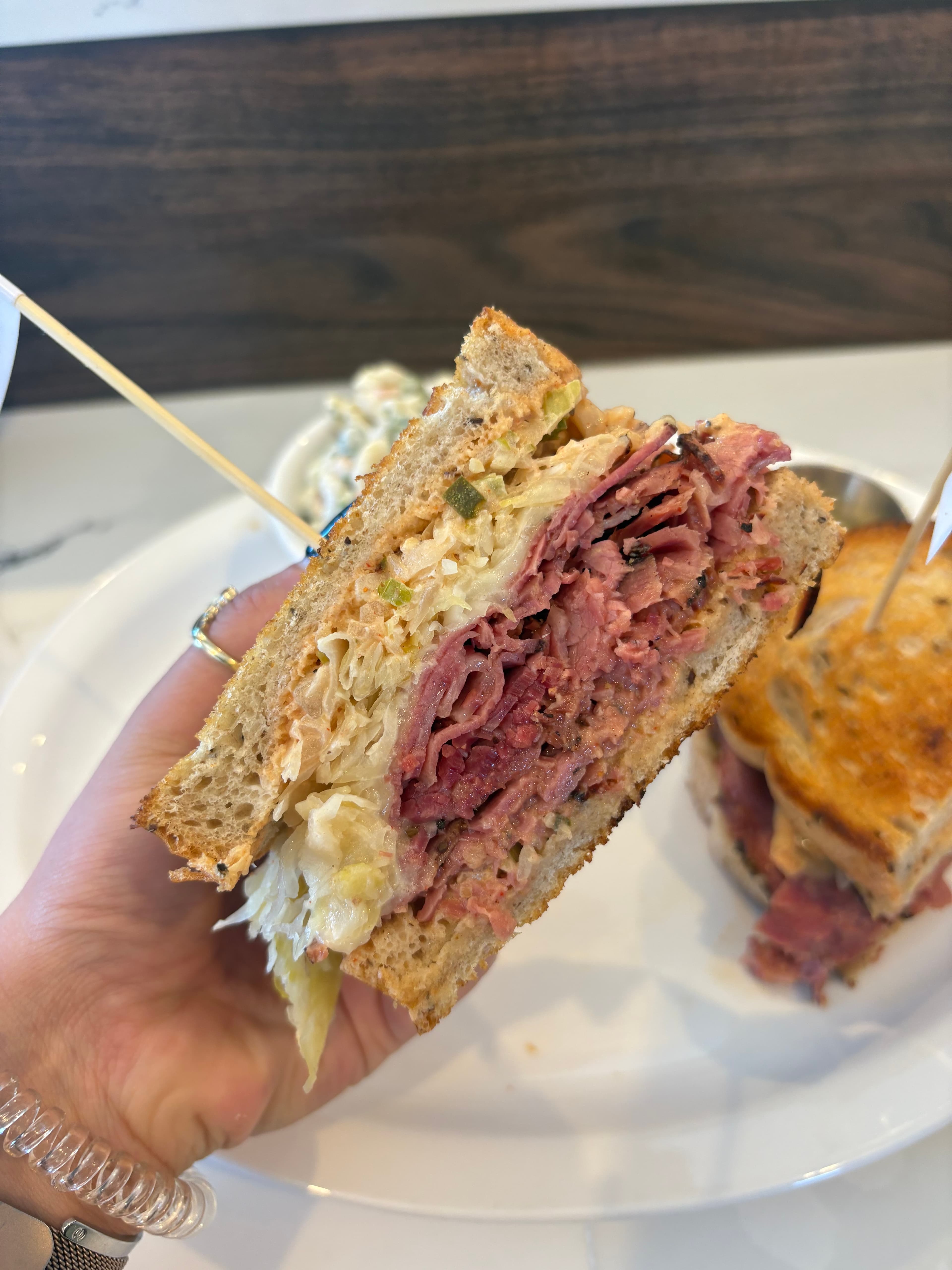 Glazed shrimp with herbs and spices on a bed of creamy sauce
